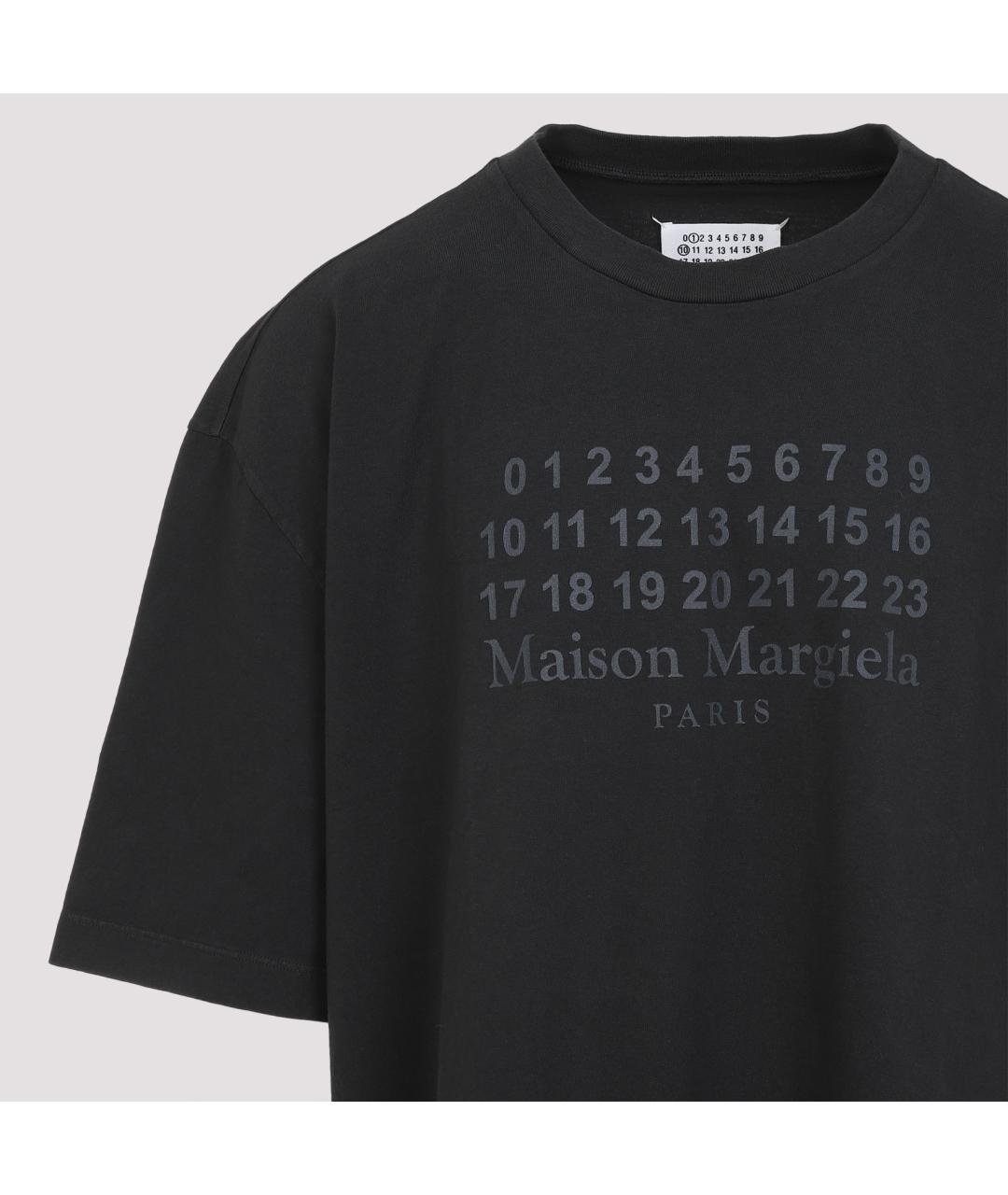 MAISON MARGIELA Черная хлопковая футболка, фото 4