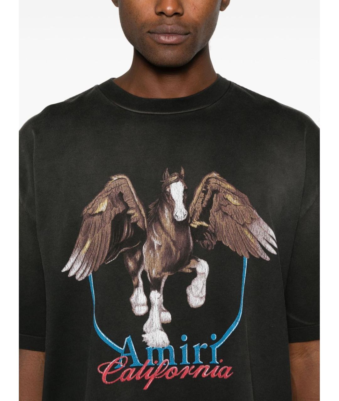 AMIRI Черная хлопковая футболка, фото 4