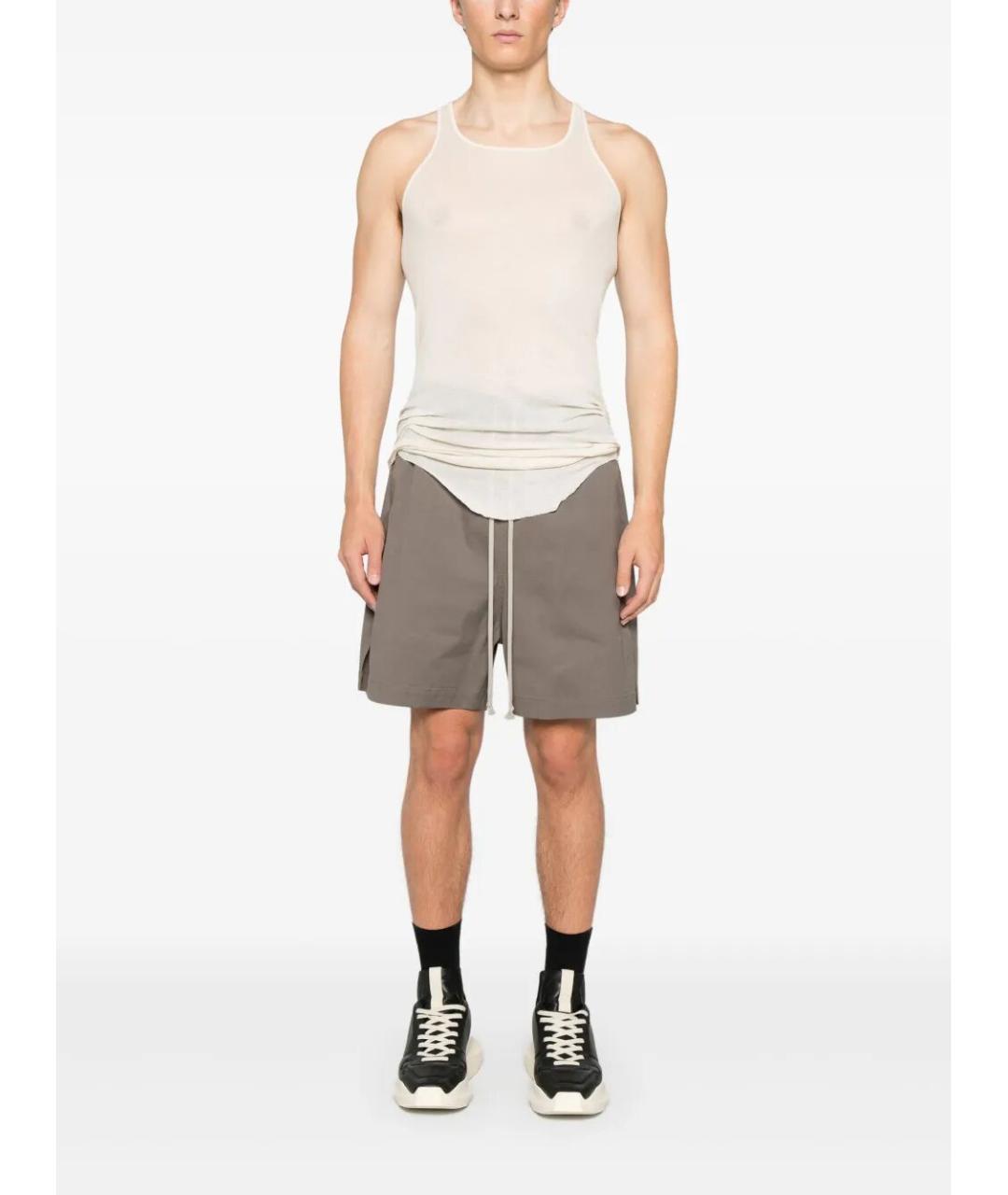 RICK OWENS Бежевая вискозная майка, фото 2