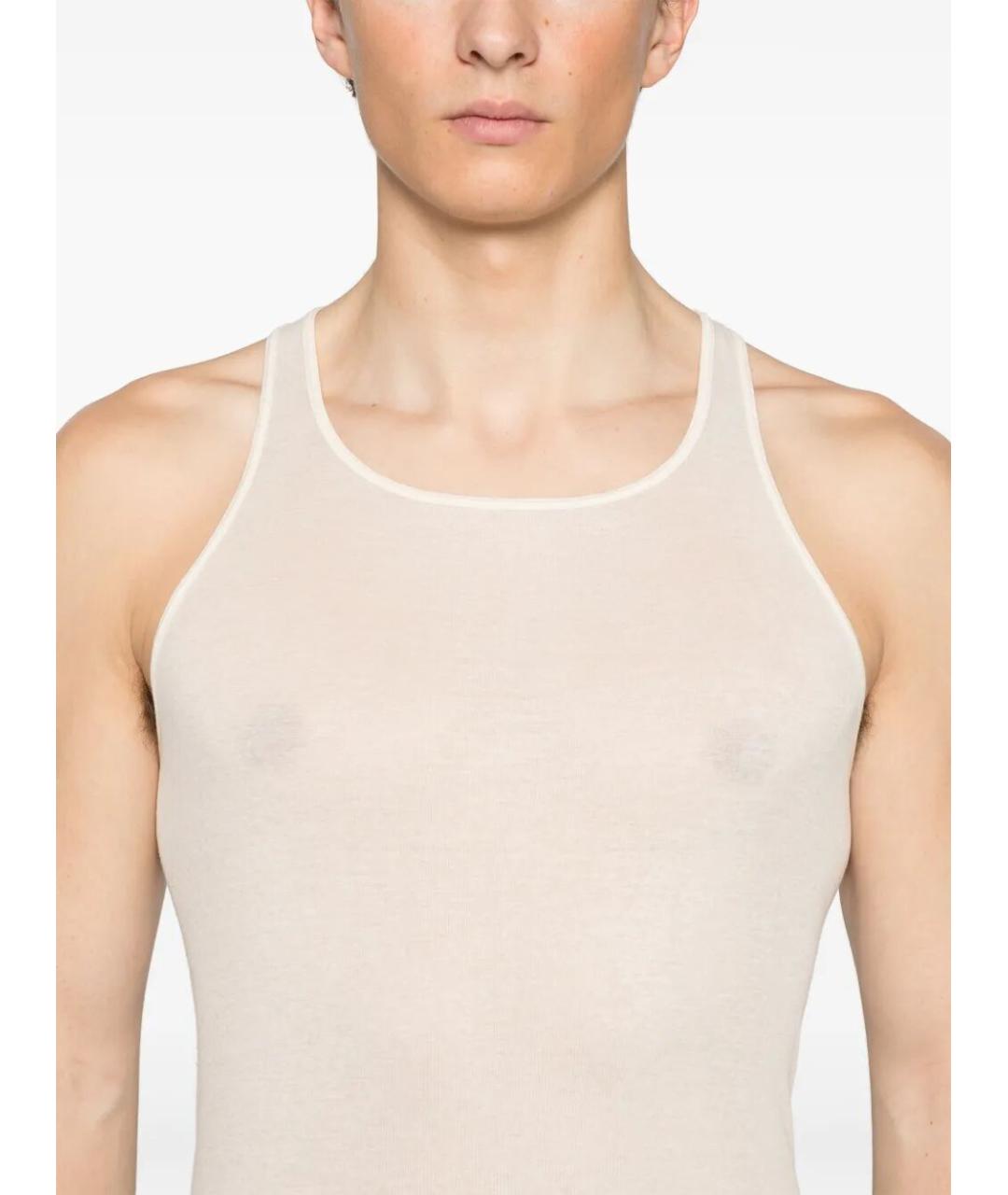 RICK OWENS Бежевая вискозная майка, фото 4