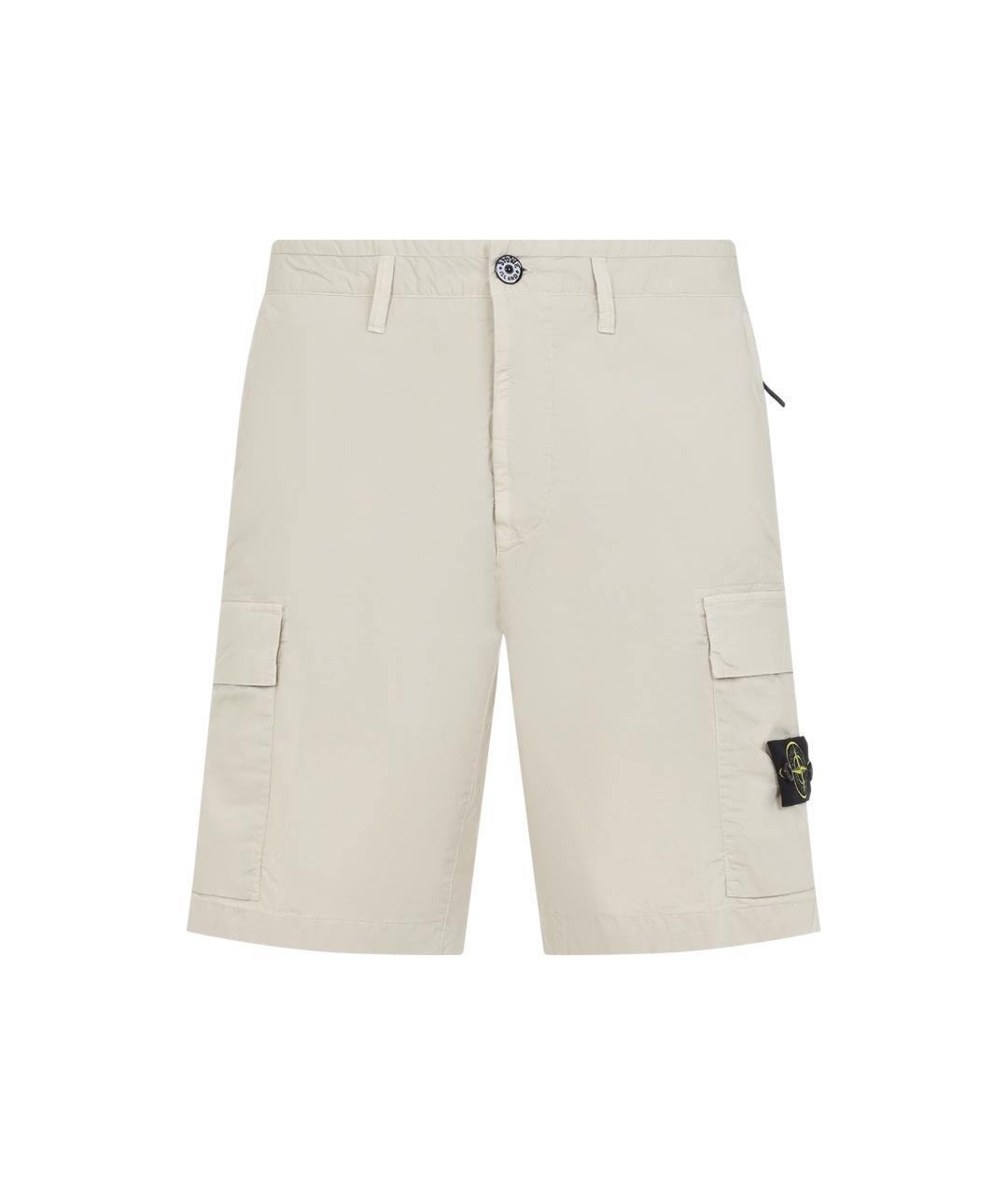 STONE ISLAND Бежевые хлопковые повседневные брюки, фото 1