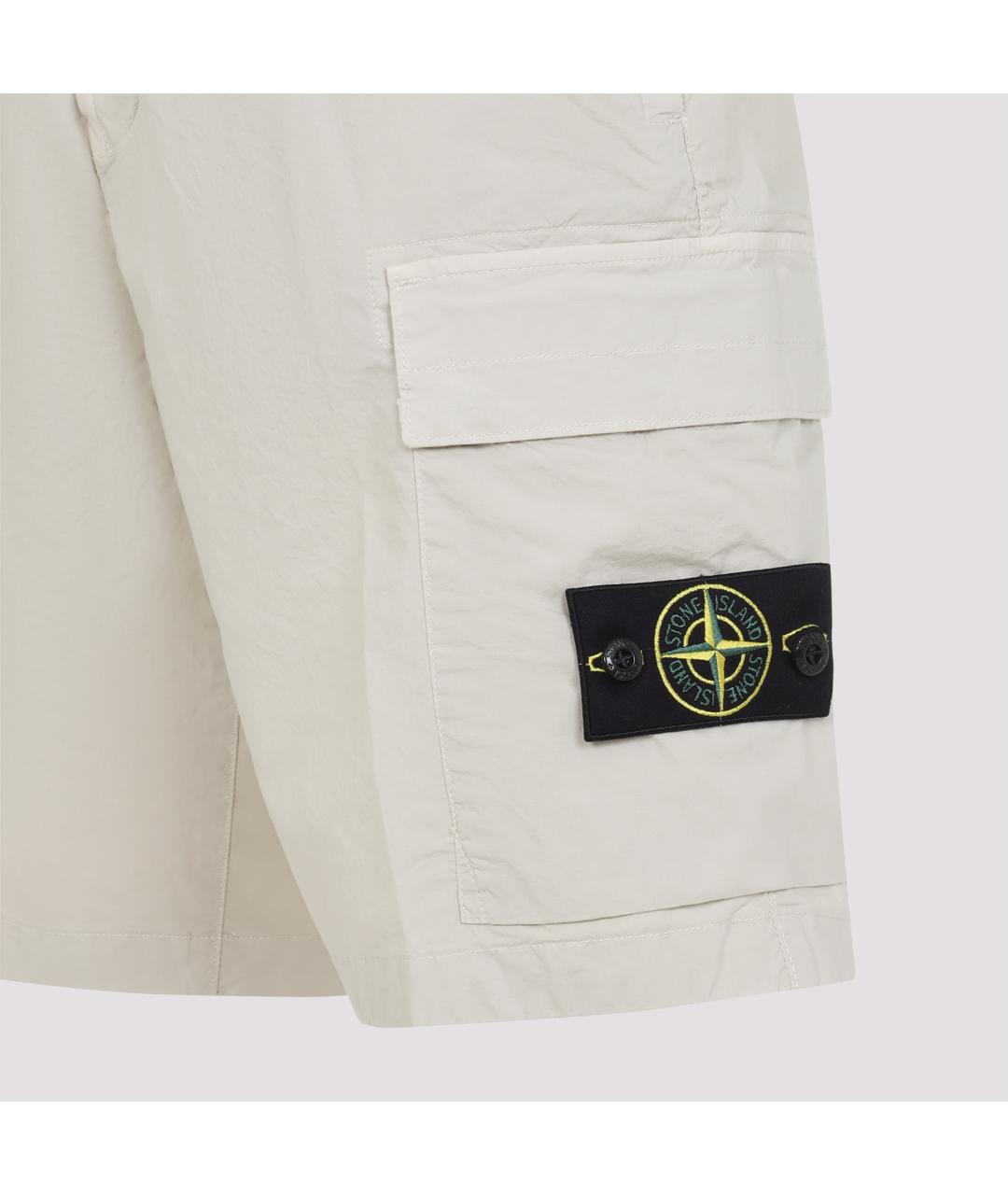 STONE ISLAND Бежевые хлопковые повседневные брюки, фото 4