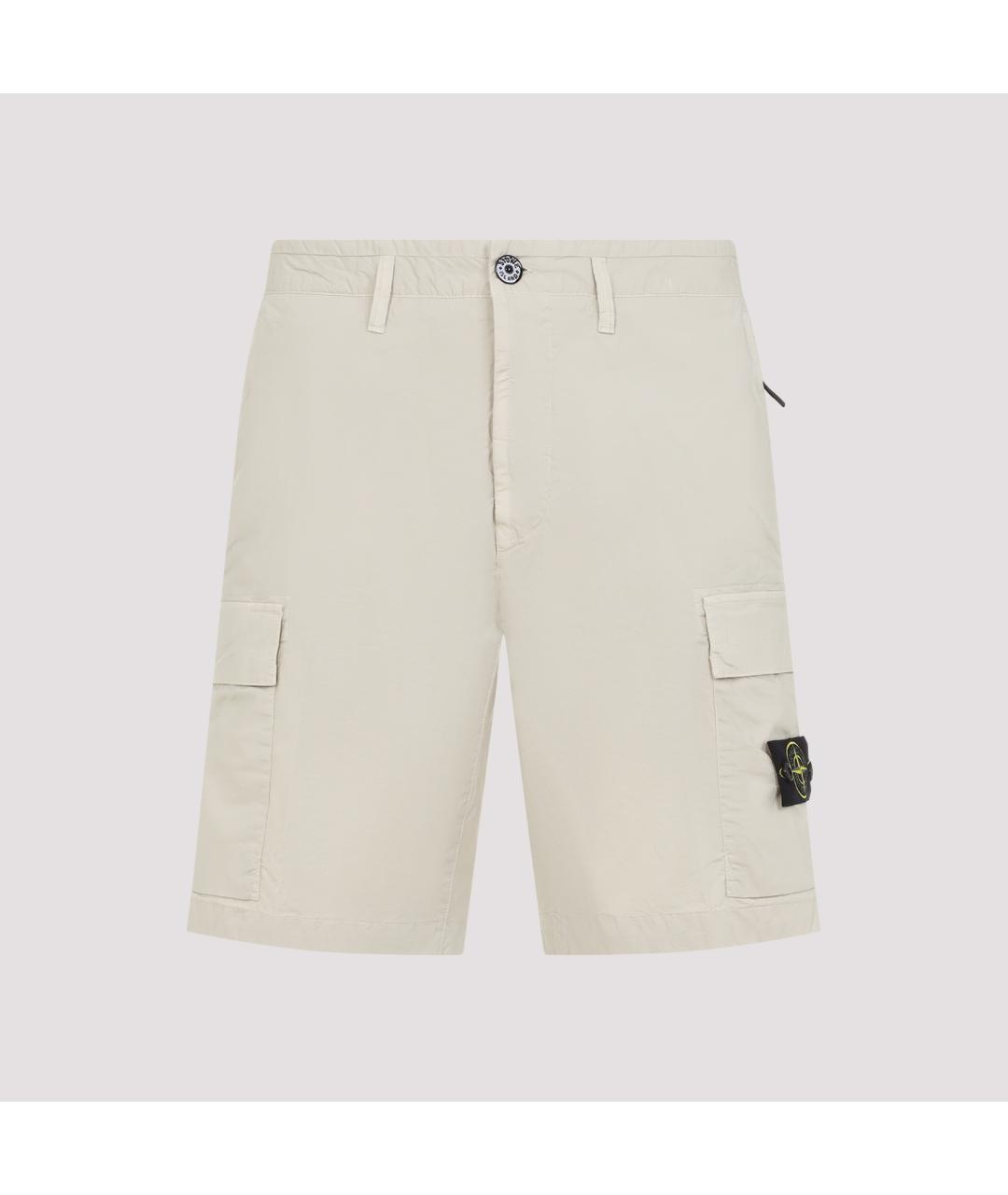 STONE ISLAND Бежевые хлопковые повседневные брюки, фото 2