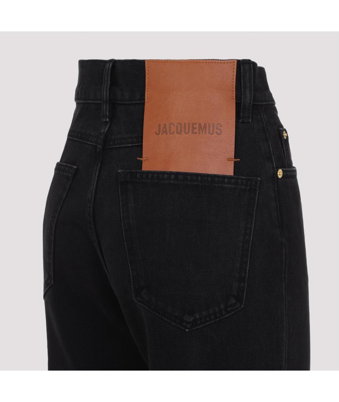 JACQUEMUS Черные хлопковые прямые джинсы, фото 4