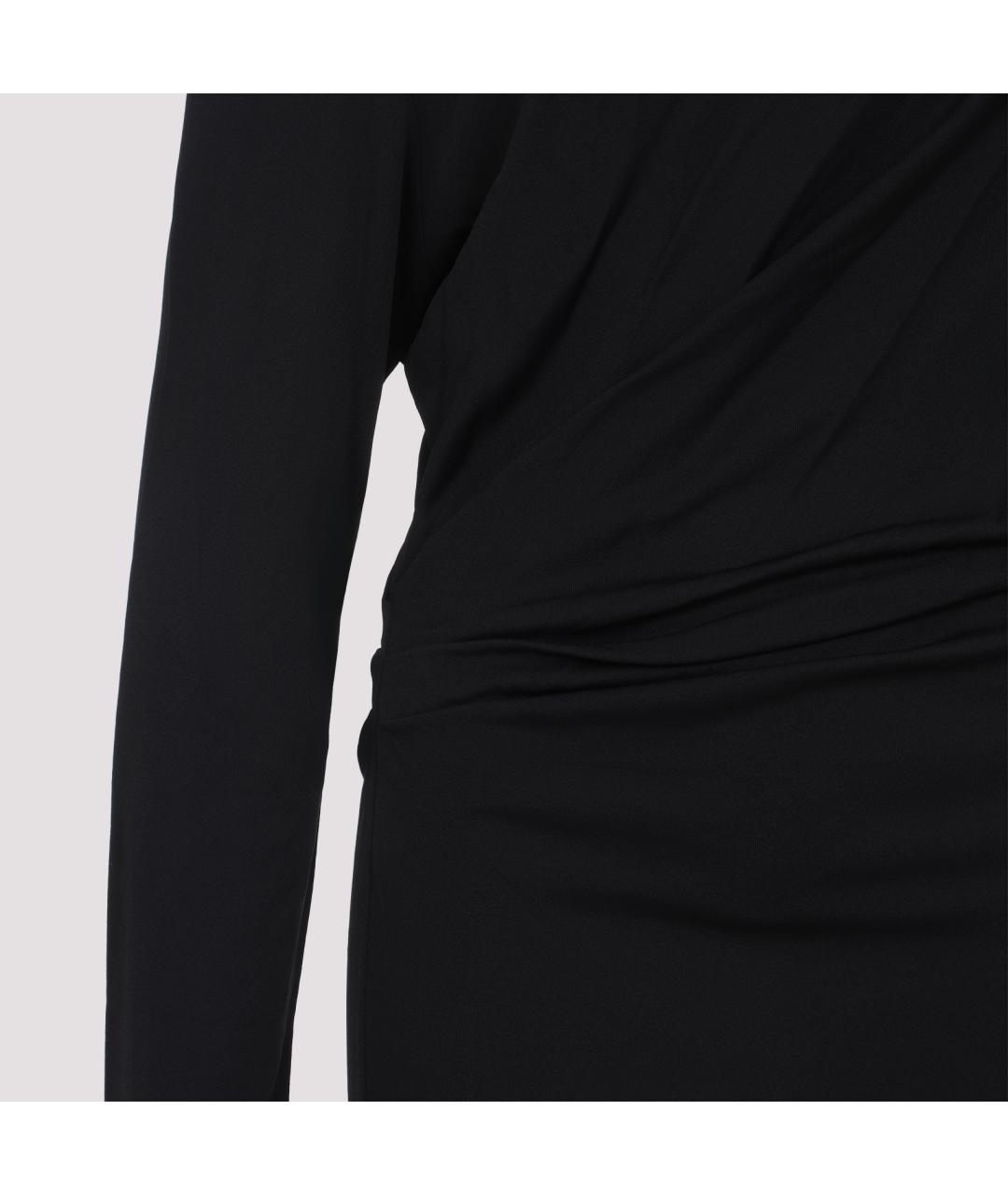 JACQUEMUS Черное вискозное коктейльное платье, фото 4