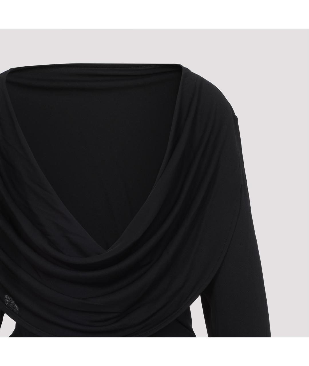 JACQUEMUS Черное вискозное коктейльное платье, фото 5