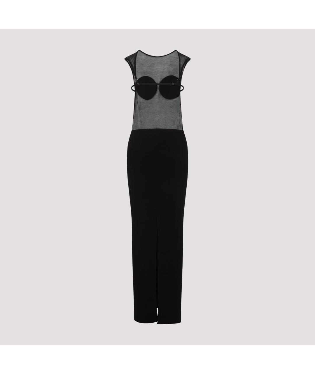JACQUEMUS Черное вискозное коктейльное платье, фото 3