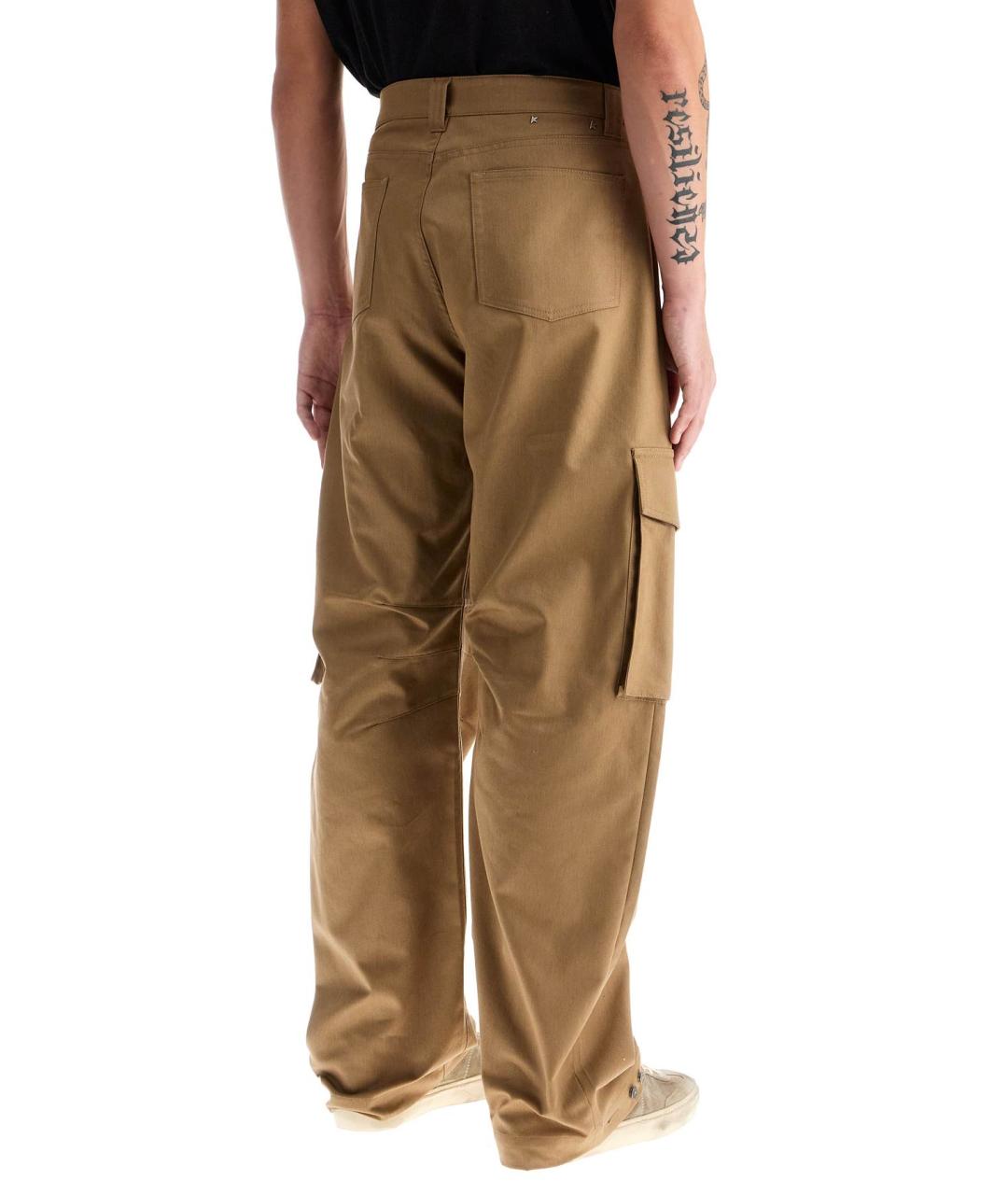 GOLDEN GOOSE DELUXE BRAND Бежевые хлопковые повседневные брюки, фото 3