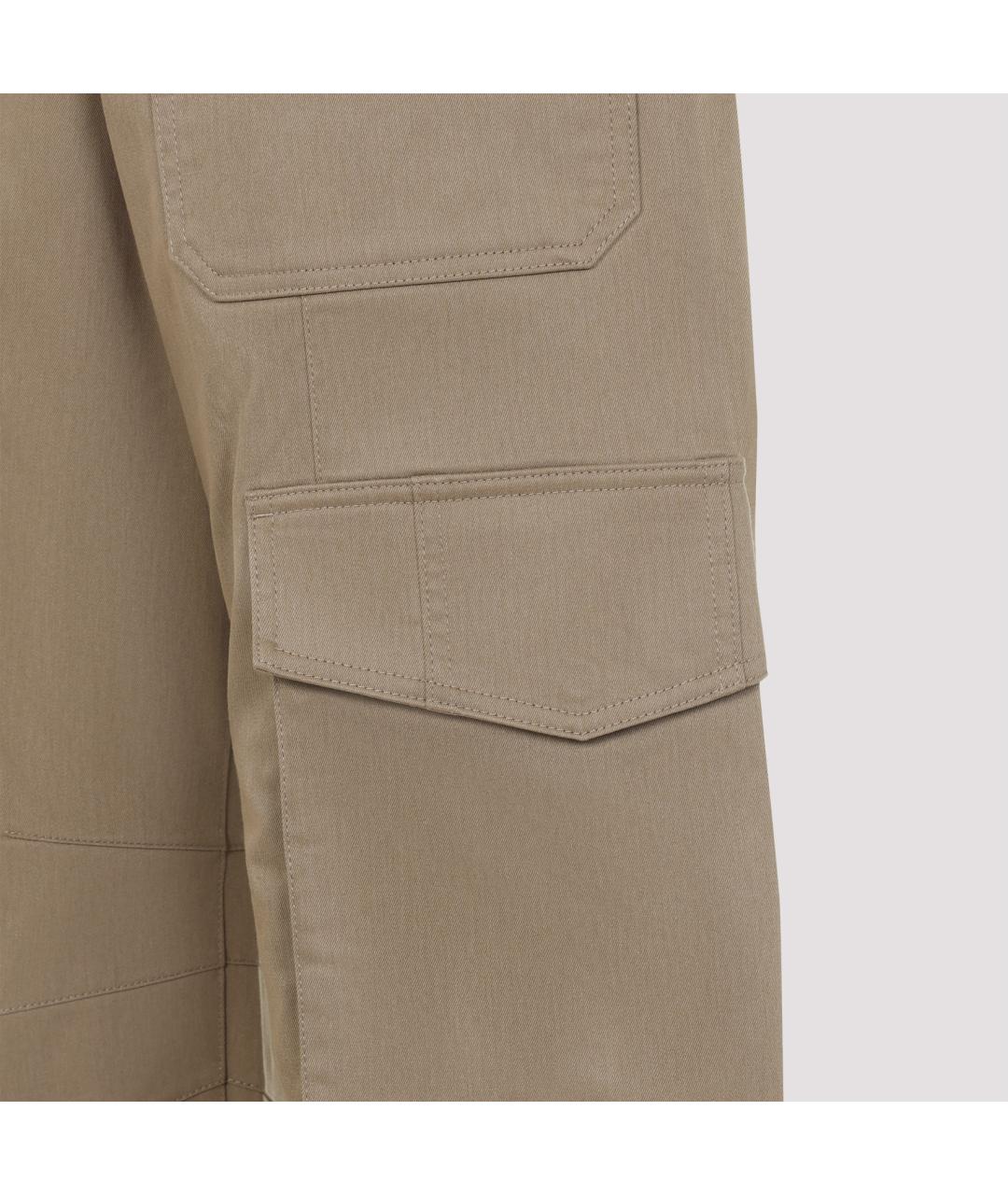 GOLDEN GOOSE DELUXE BRAND Бежевые хлопковые повседневные брюки, фото 5