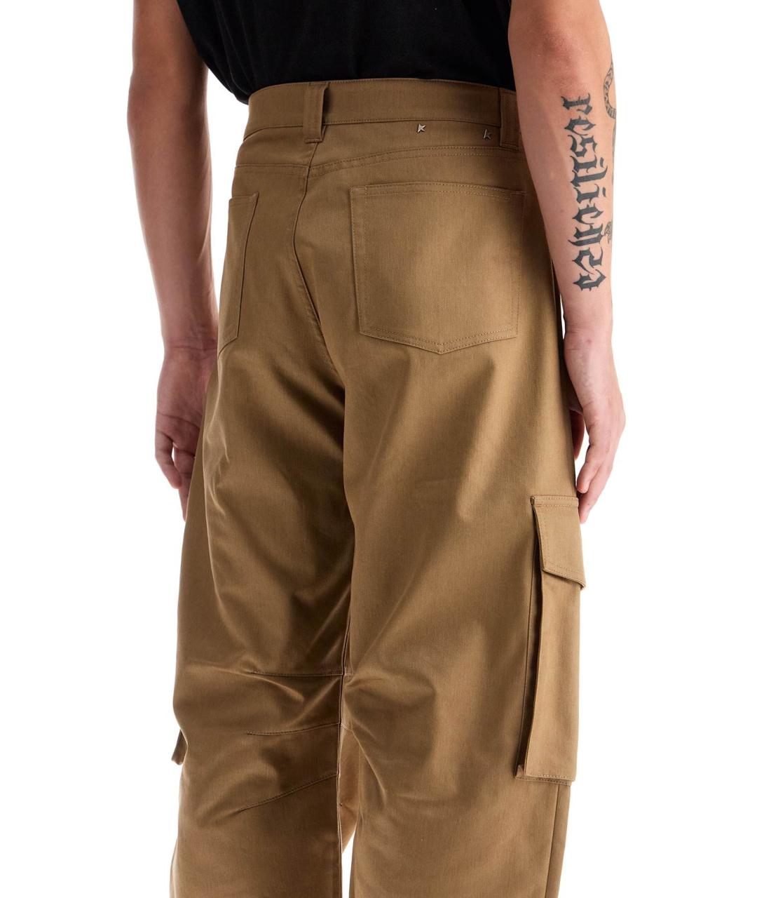GOLDEN GOOSE DELUXE BRAND Бежевые хлопковые повседневные брюки, фото 4