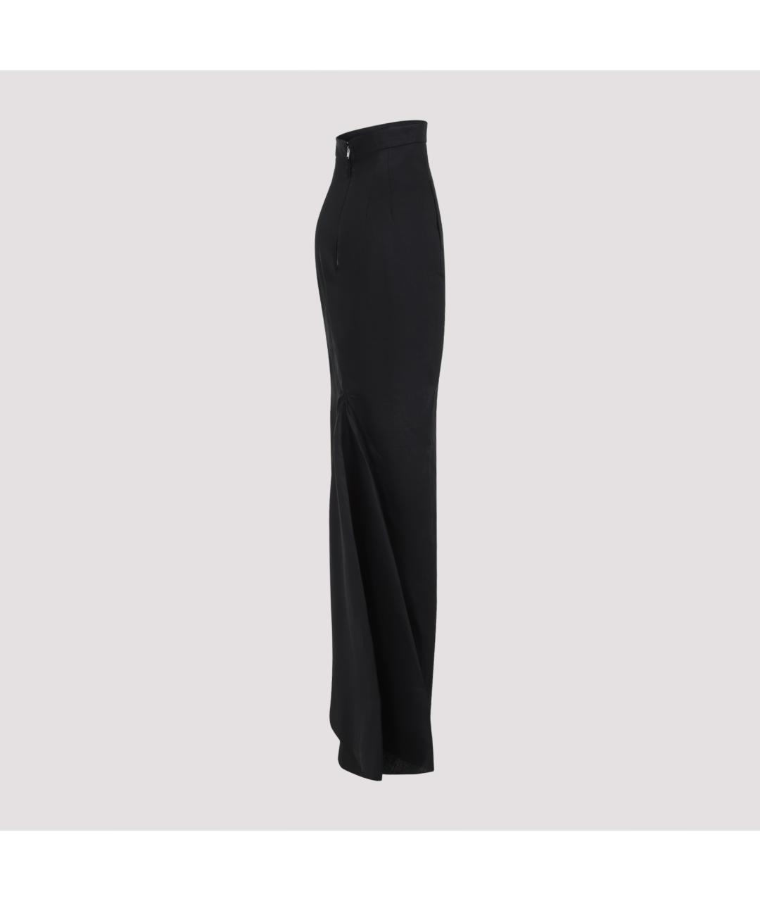RICK OWENS Черная льняная юбка макси, фото 4