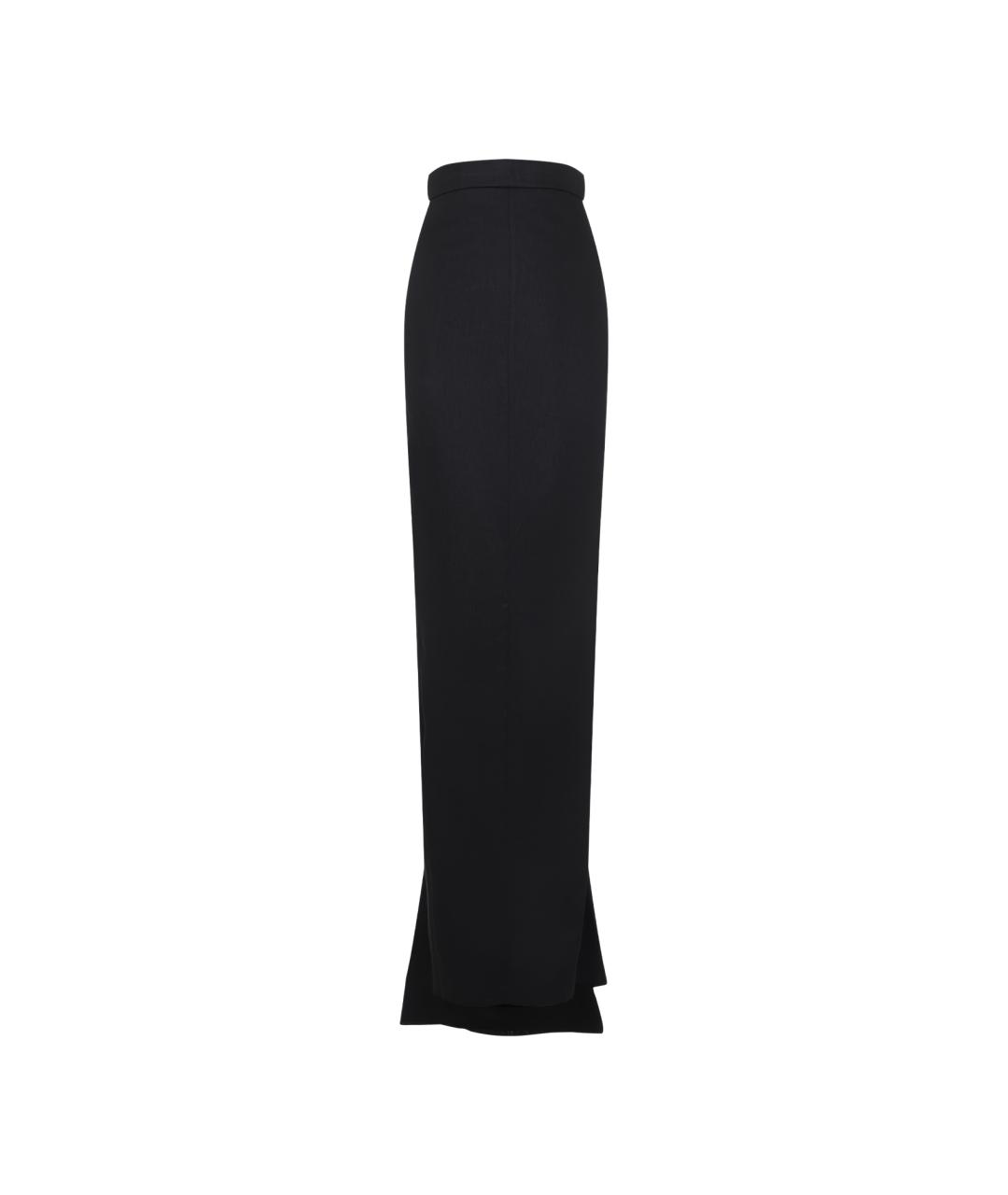 RICK OWENS Черная льняная юбка макси, фото 1