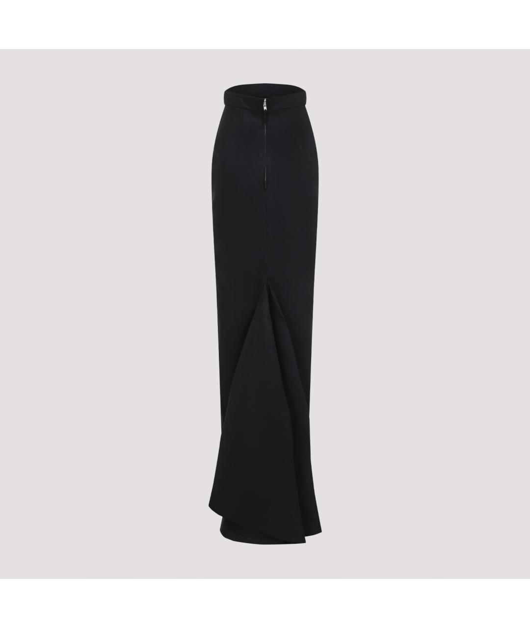 RICK OWENS Черная льняная юбка макси, фото 3