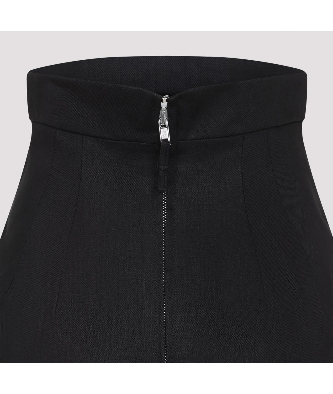 RICK OWENS Черная льняная юбка макси, фото 5