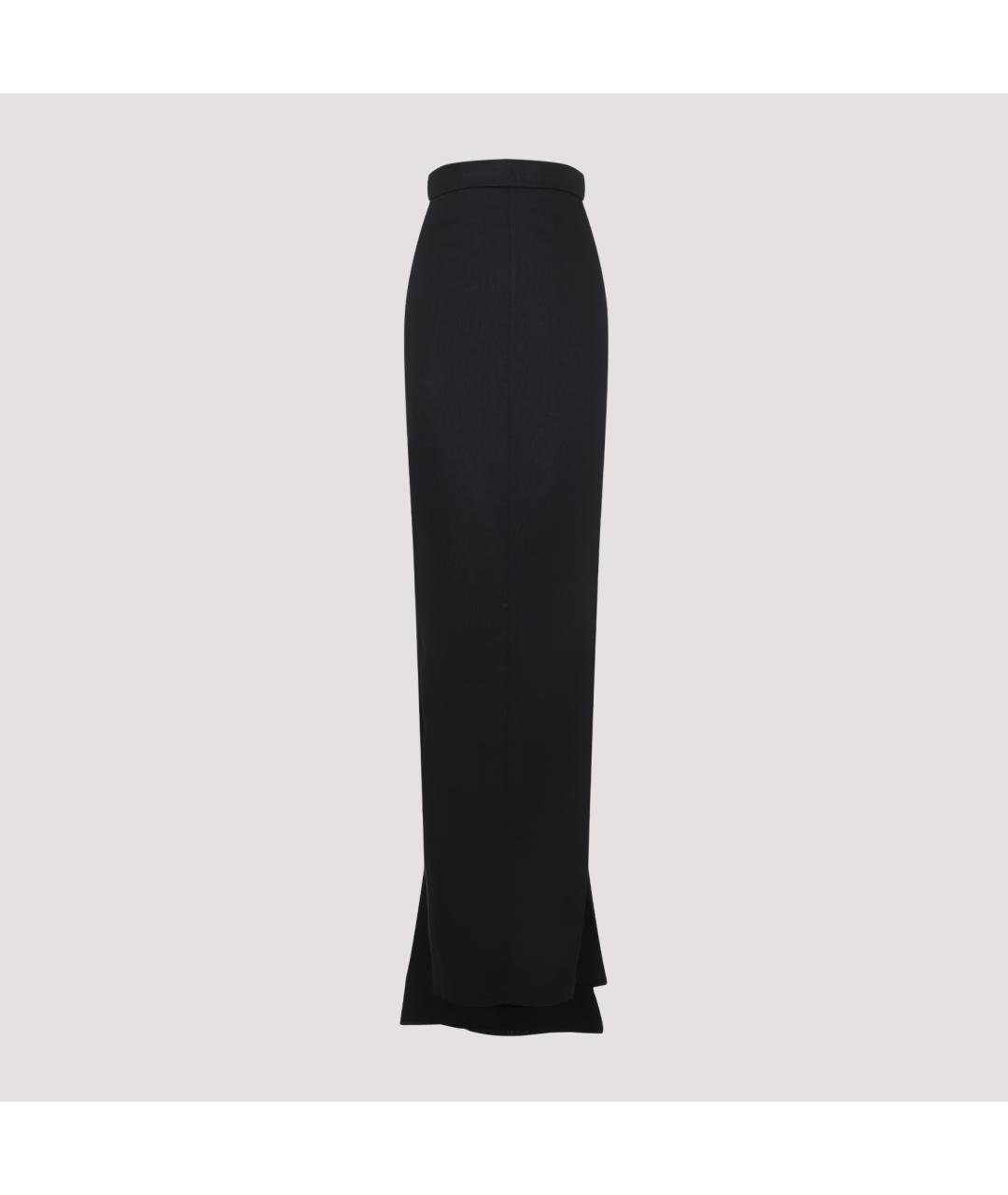 RICK OWENS Черная льняная юбка макси, фото 2