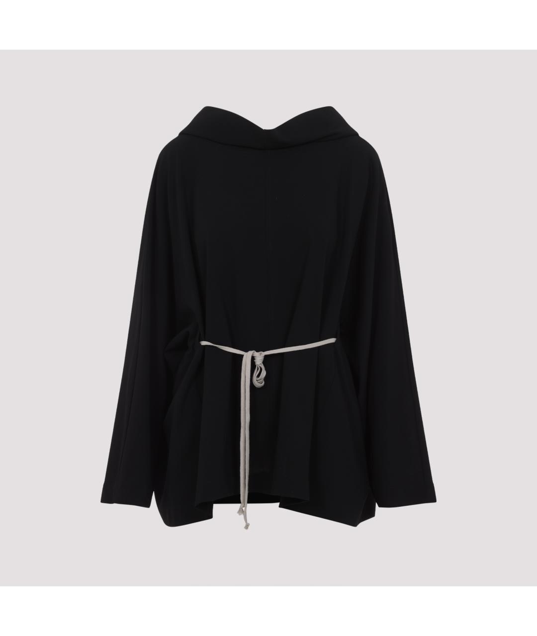 RICK OWENS Черное шерстяное повседневное платье, фото 2