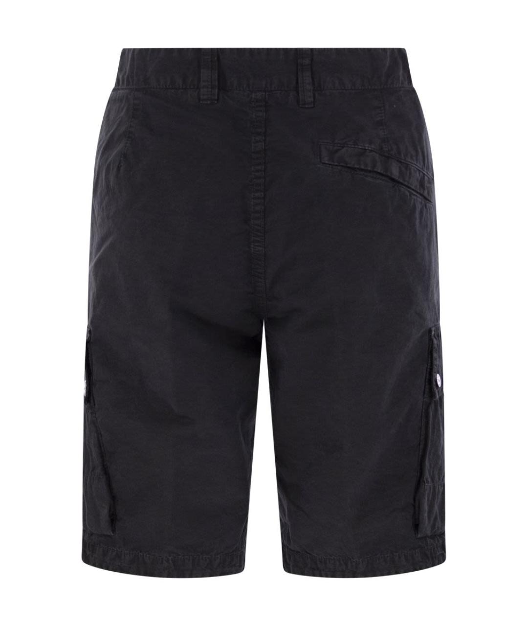 STONE ISLAND Черные хлопковые шорты, фото 2