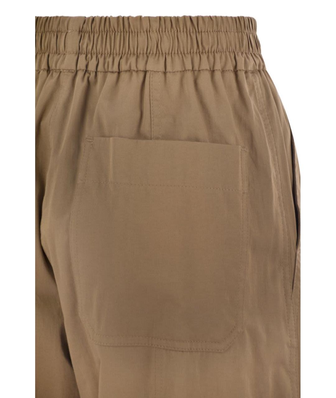 WEEKEND MAX MARA Коричневые хлопковые прямые брюки, фото 4