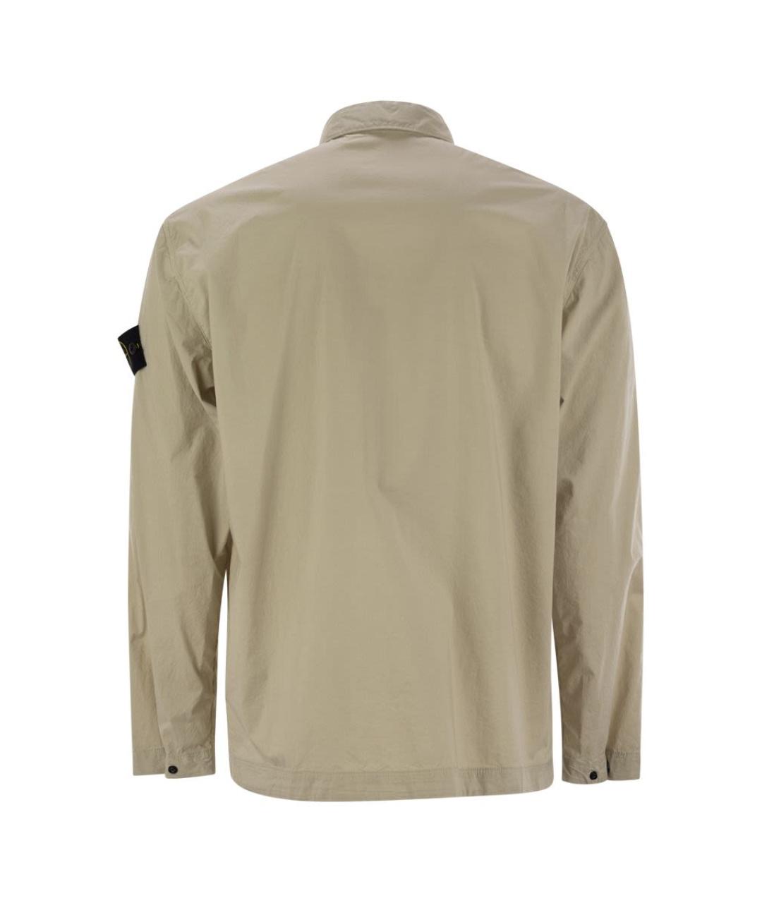 STONE ISLAND Бежевая хлопковая кэжуал рубашка, фото 2