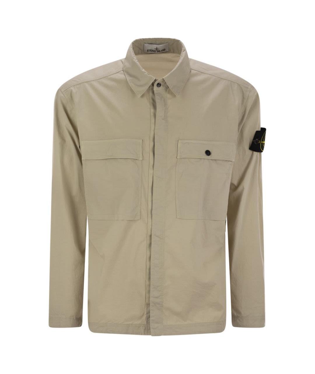 STONE ISLAND Бежевая хлопковая кэжуал рубашка, фото 1