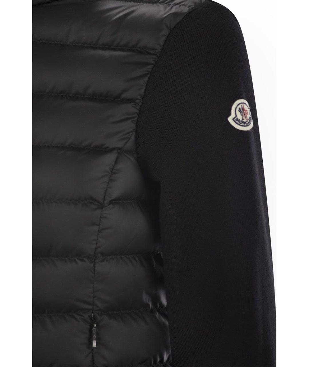 MONCLER Черная полиэстеровая куртка, фото 4