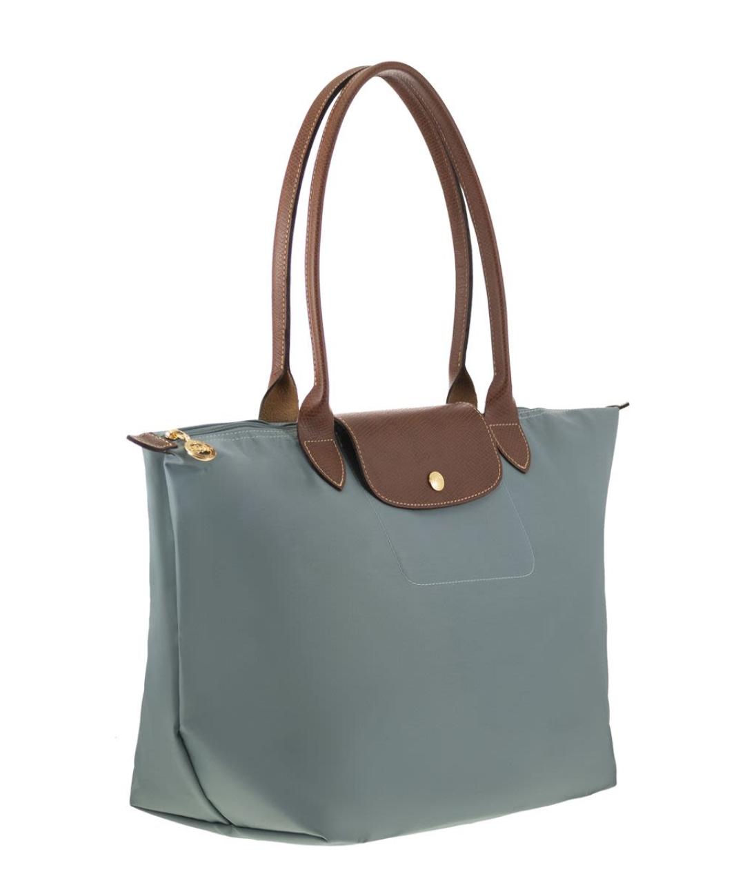 LONGCHAMP Голубая тканевая сумка тоут, фото 4