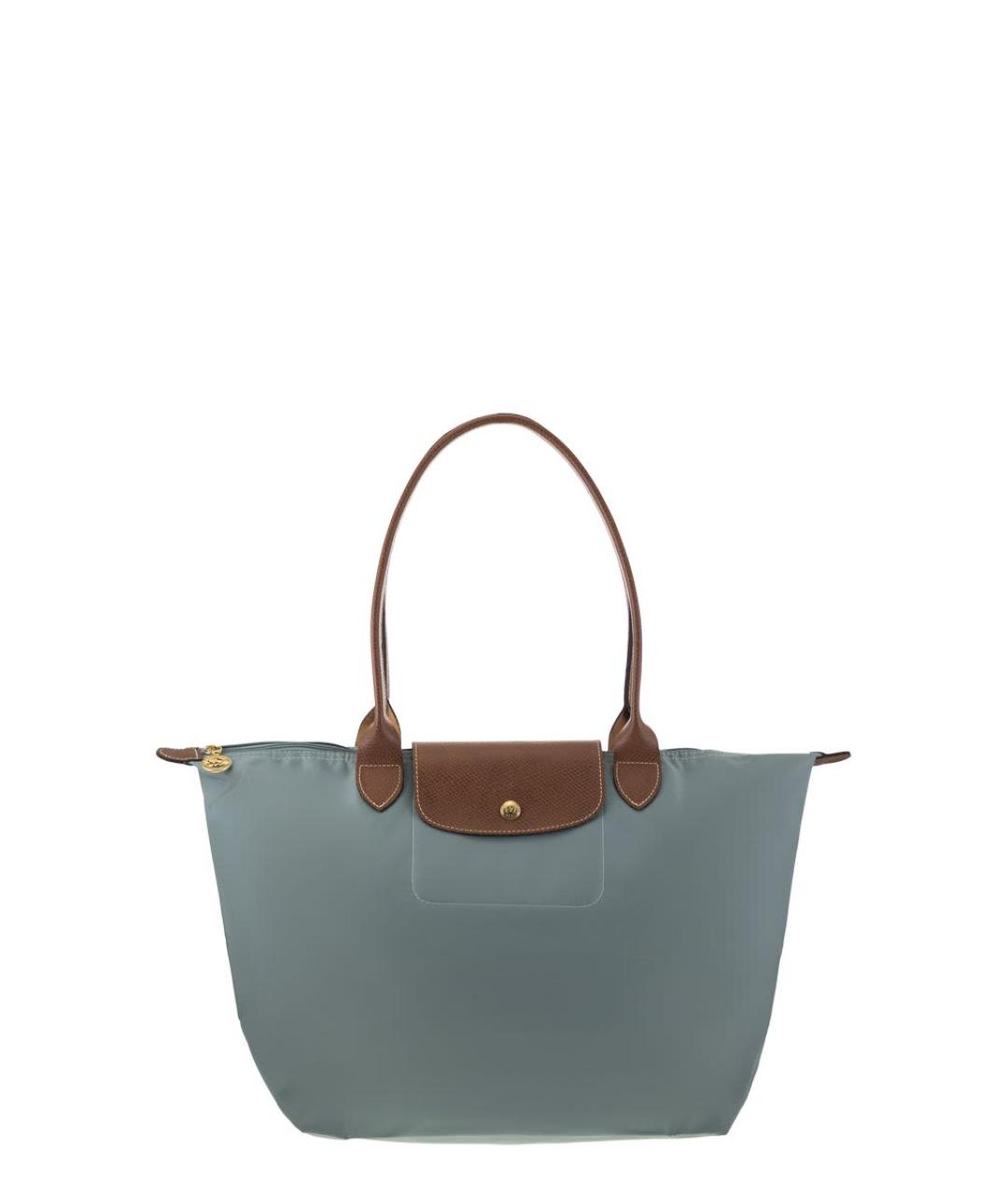 LONGCHAMP Голубая тканевая сумка тоут, фото 1