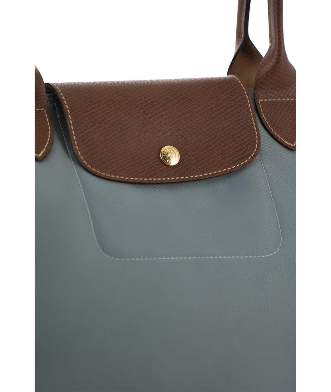 LONGCHAMP Голубая тканевая сумка тоут, фото 5