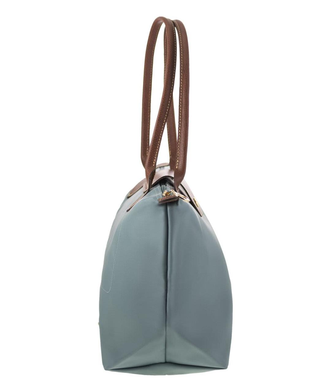 LONGCHAMP Голубая тканевая сумка тоут, фото 3