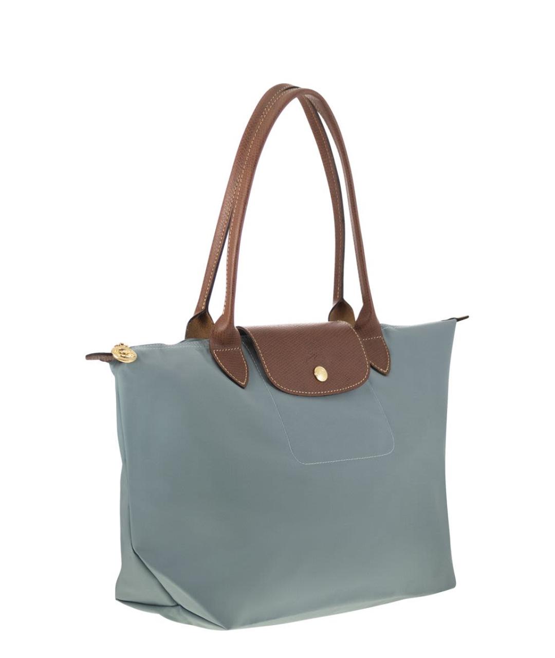 LONGCHAMP Голубая тканевая сумка тоут, фото 4