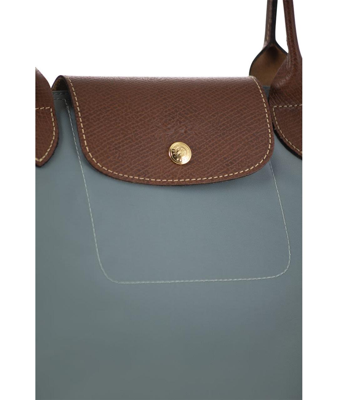 LONGCHAMP Голубая тканевая сумка тоут, фото 5