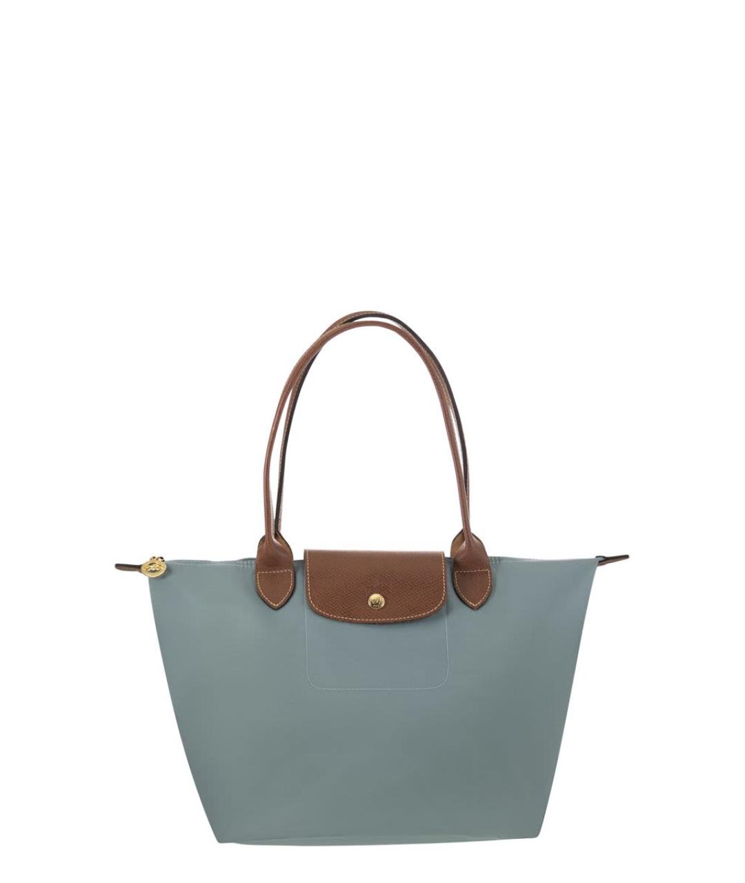 LONGCHAMP Голубая тканевая сумка тоут, фото 1