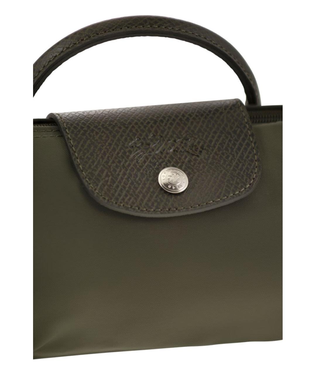 LONGCHAMP Зеленая тканевая сумка тоут, фото 5