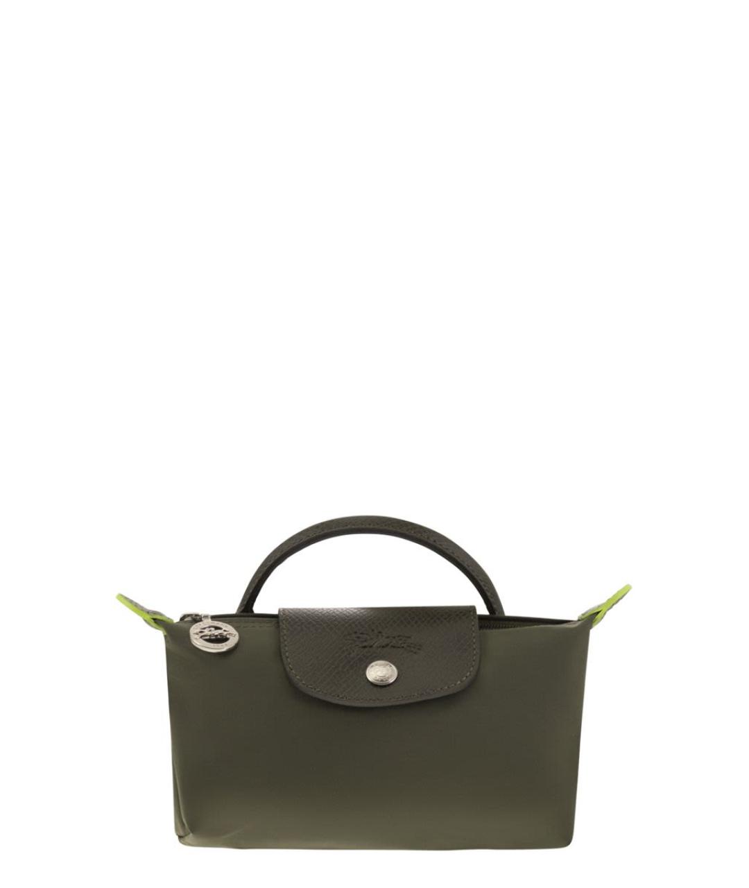 LONGCHAMP Зеленая тканевая сумка тоут, фото 1