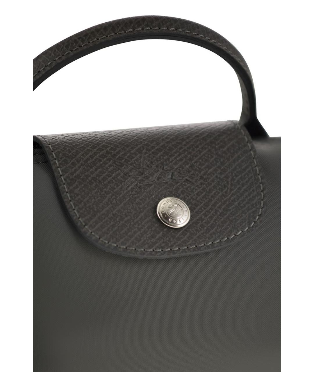 LONGCHAMP Антрацитовая тканевая сумка тоут, фото 5