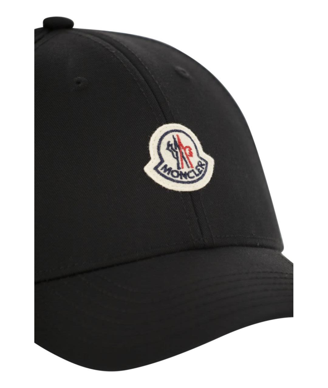 MONCLER Черная хлопковая кепка, фото 4