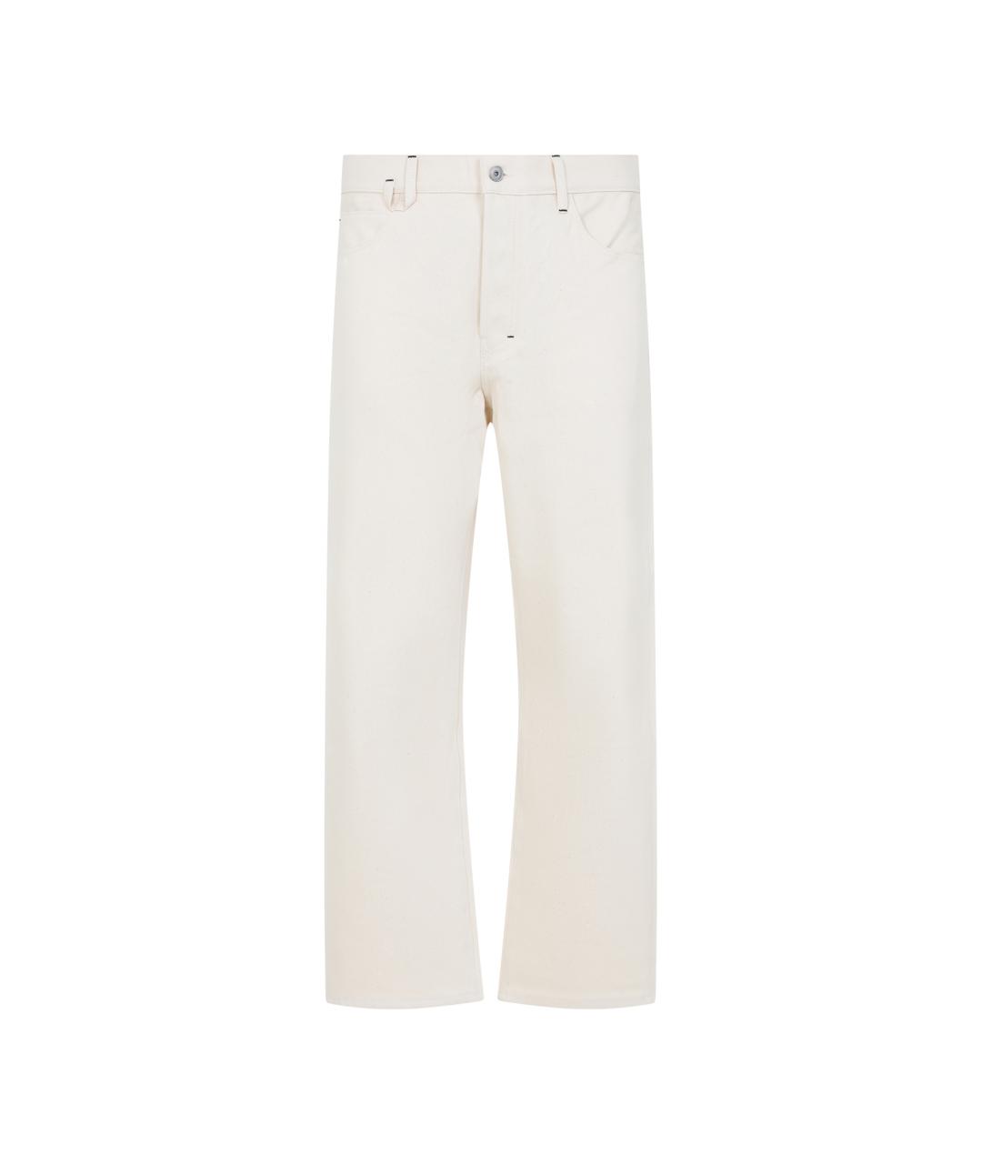JACQUEMUS Белые хлопковые прямые джинсы, фото 1