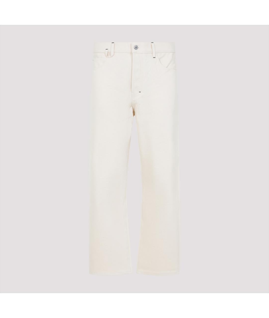 JACQUEMUS Белые хлопковые прямые джинсы, фото 2