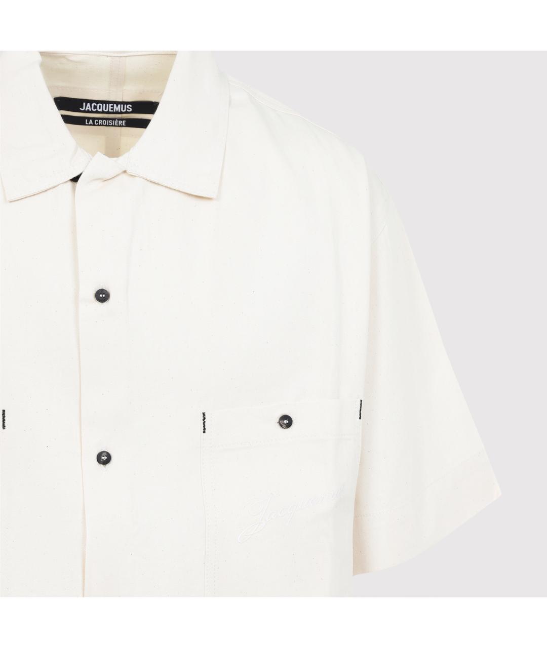 JACQUEMUS Белая хлопковая кэжуал рубашка, фото 4