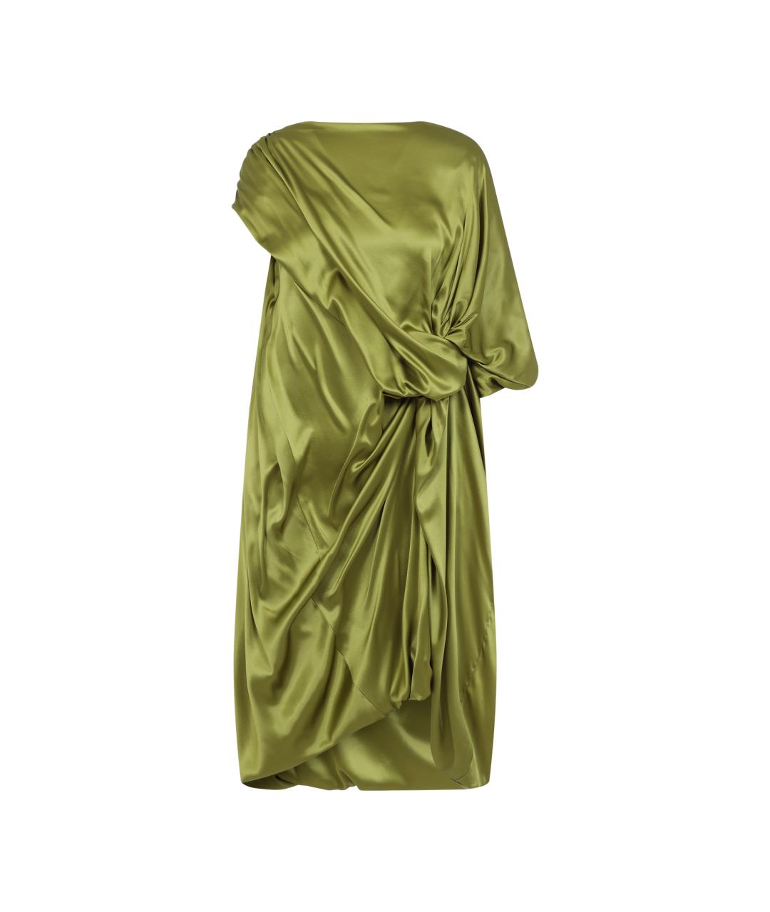 DRIES VAN NOTEN Зеленые шелковое повседневное платье, фото 1