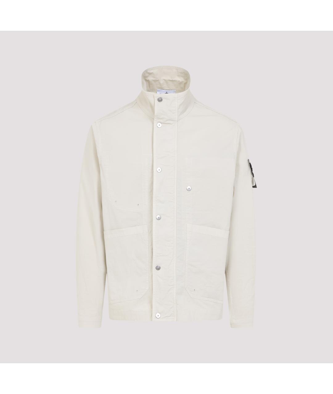 STONE ISLAND Бежевая хлопковая куртка, фото 2