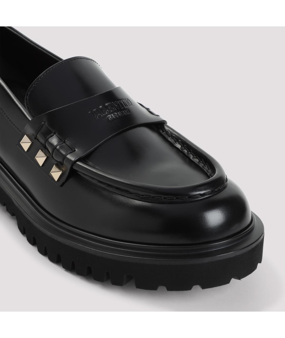 VALENTINO Черные кожаные лоферы, фото 5