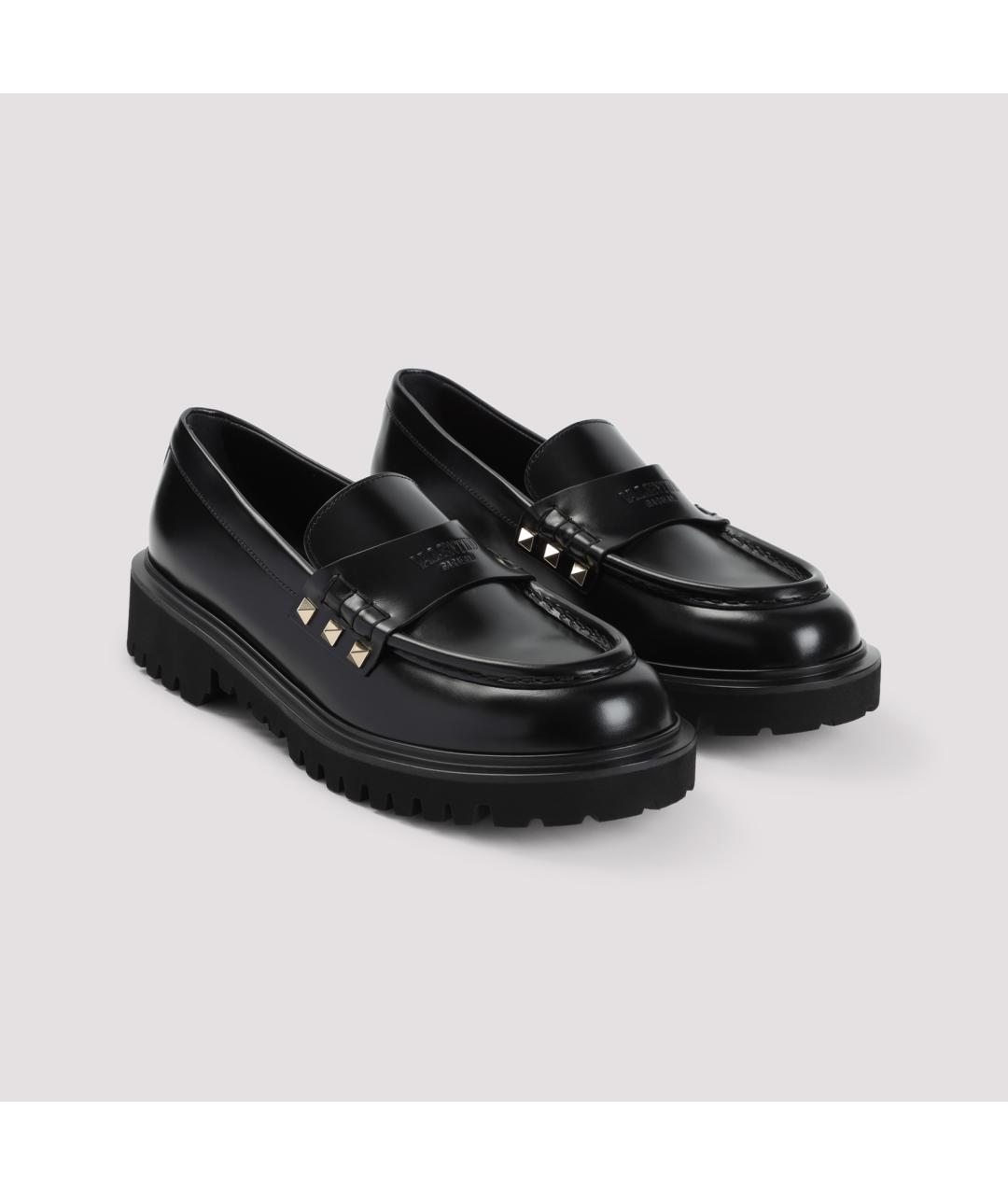 VALENTINO Черные кожаные лоферы, фото 4