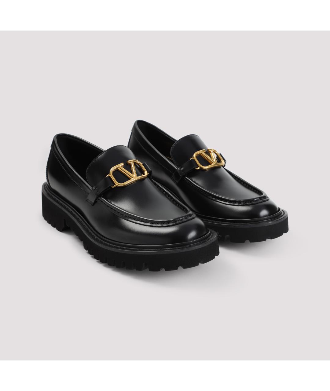 VALENTINO Черные кожаные лоферы, фото 4