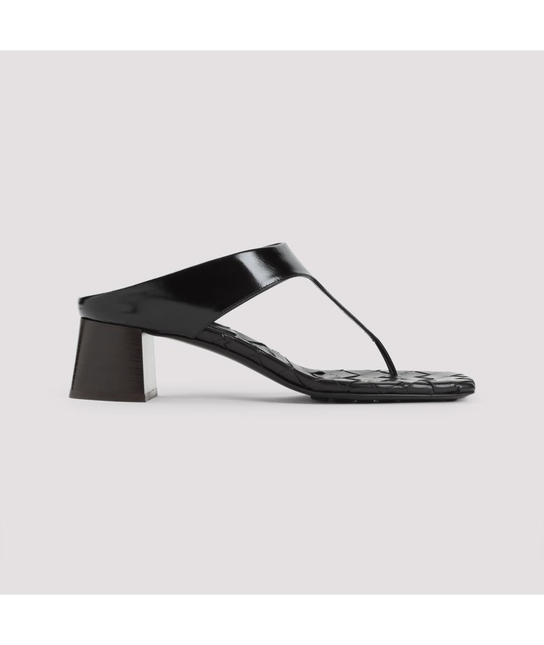 BOTTEGA VENETA Черные кожаные мюли, фото 2