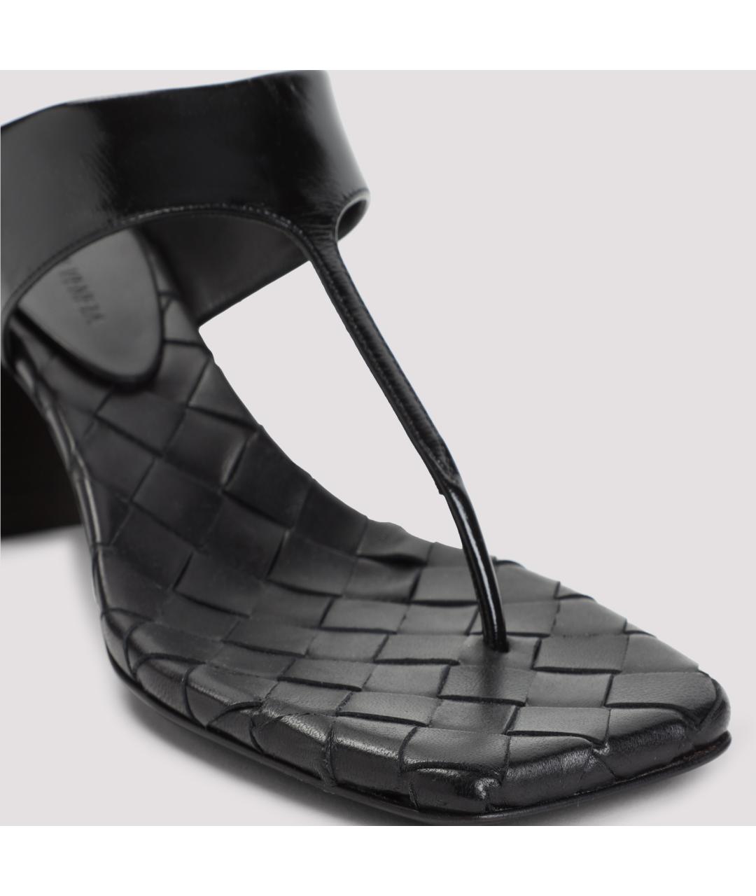 BOTTEGA VENETA Черные кожаные мюли, фото 5