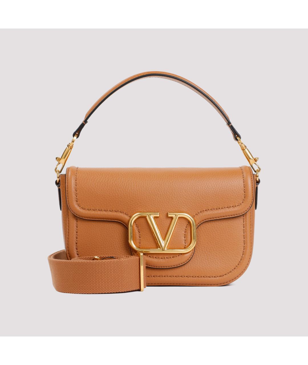 VALENTINO Бежевая кожаная сумка через плечо, фото 2