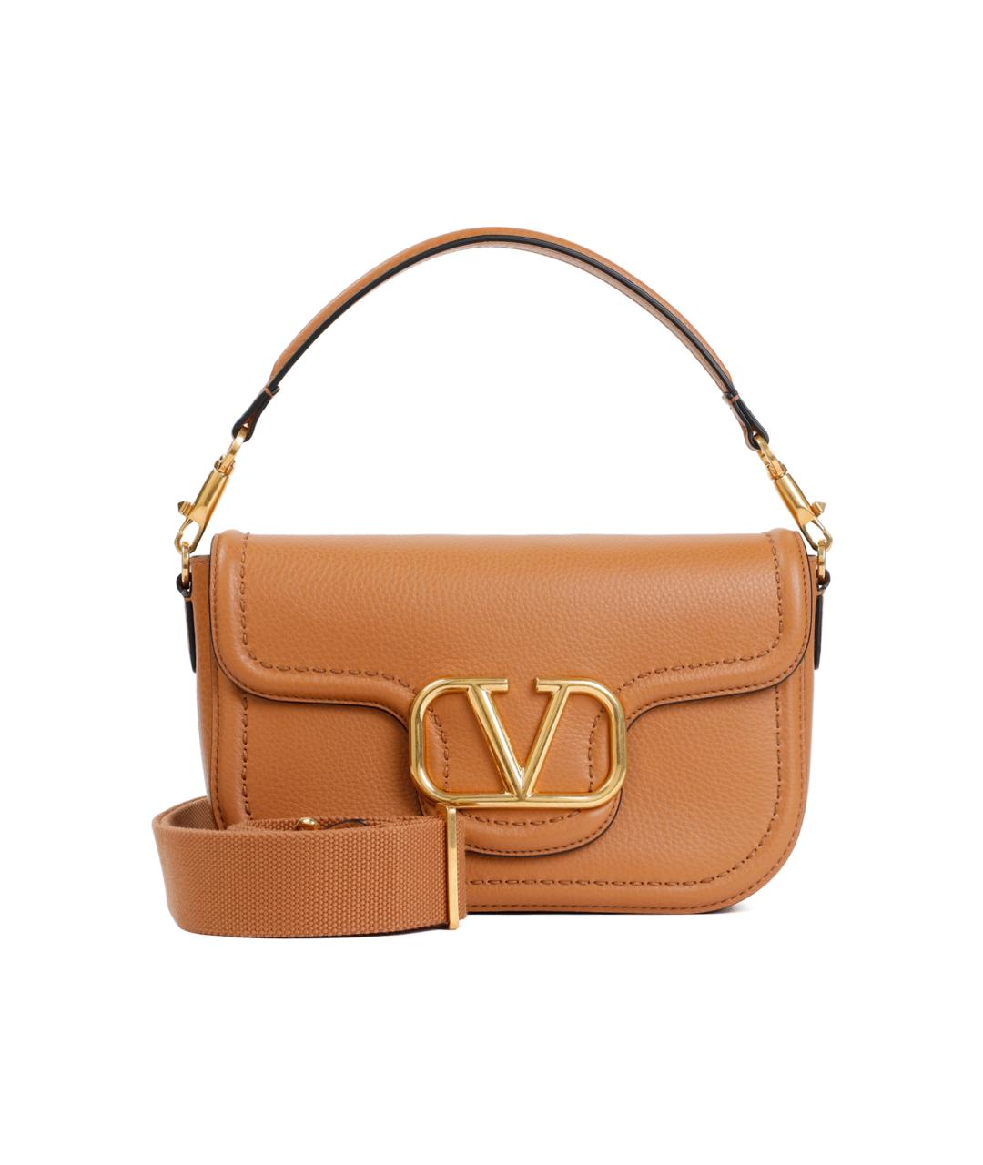 VALENTINO Бежевая кожаная сумка через плечо, фото 1