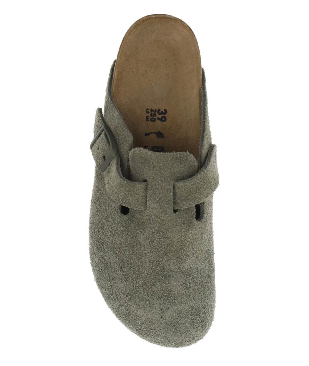 BIRKENSTOCK Зеленые замшевые шлепанцы, фото 2