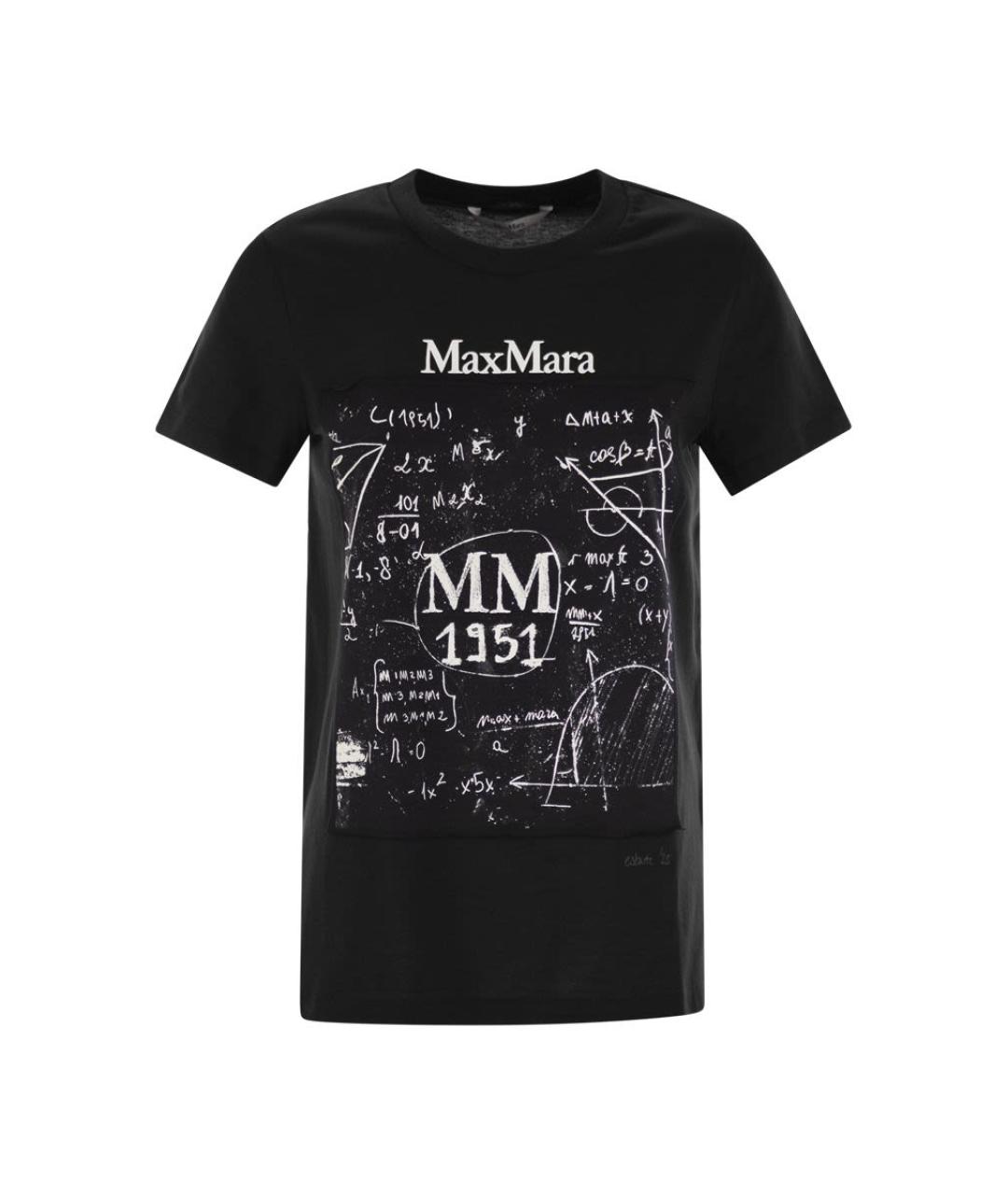 MAX MARA Черная хлопковая футболка, фото 1